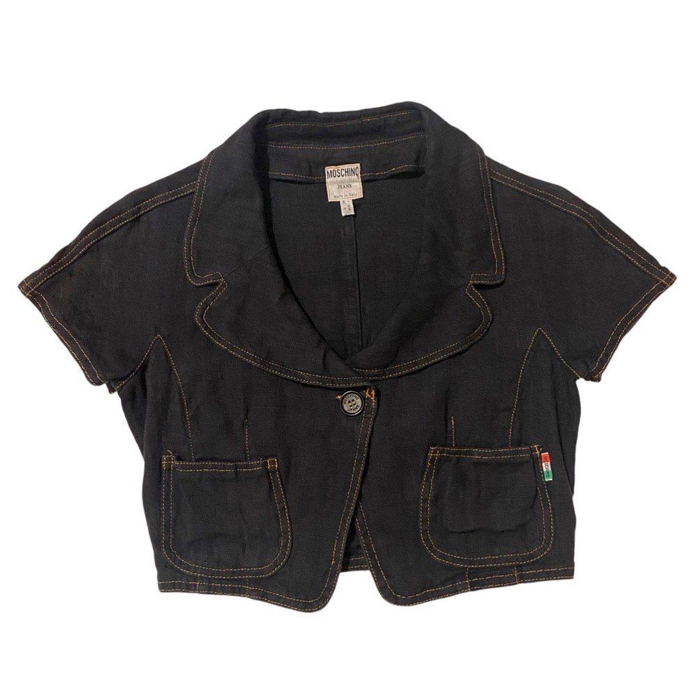 Vintage Moschino Jeans Crop Linen Bolero Size 6